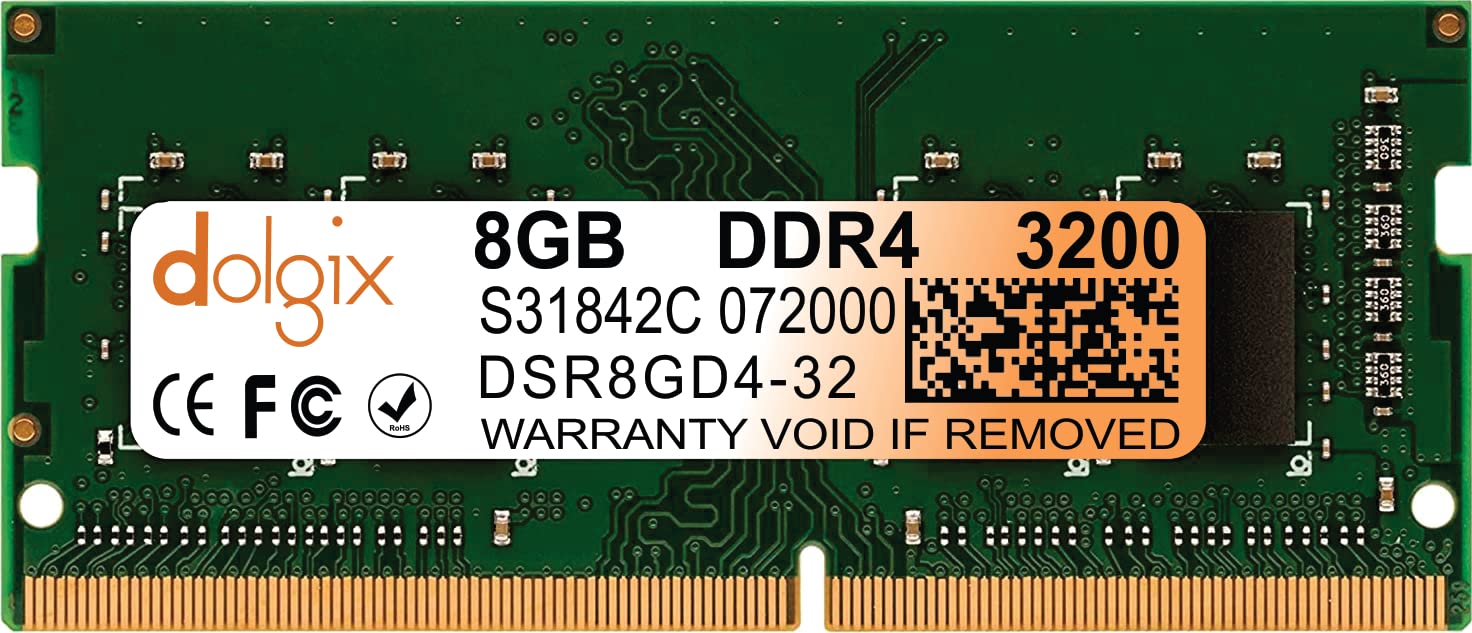 Dolgix 8GB DDR4 RAM|3200MHz RAM | Laptop/Notebook RAM| CL-22 |Laptop-Memory|SO-DIMM | PC4-25600|1Rx8 Single Rank |3- Year Warranty- (Made in India) (B09MJ7DSKL) Amazon Price History, Amazon Price Tracker