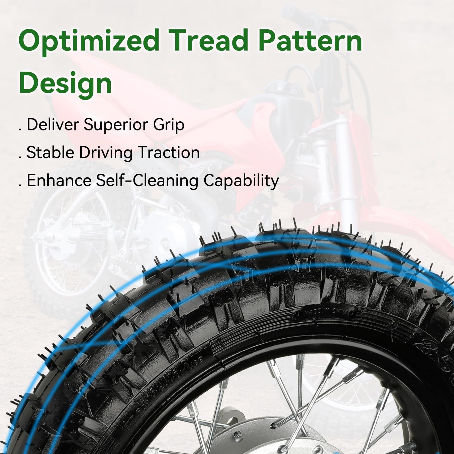 2.50-10 Dirt Bike Rear Wheel Drum Brake Assembly Compatible with CRF50 XR50 TTR50 SSR Taotao Apollo, 2.5-10 2.50x10 Tire & Rim for 50cc 70cc 90cc 110cc Pit Bike Off Road Motorcycle Parts