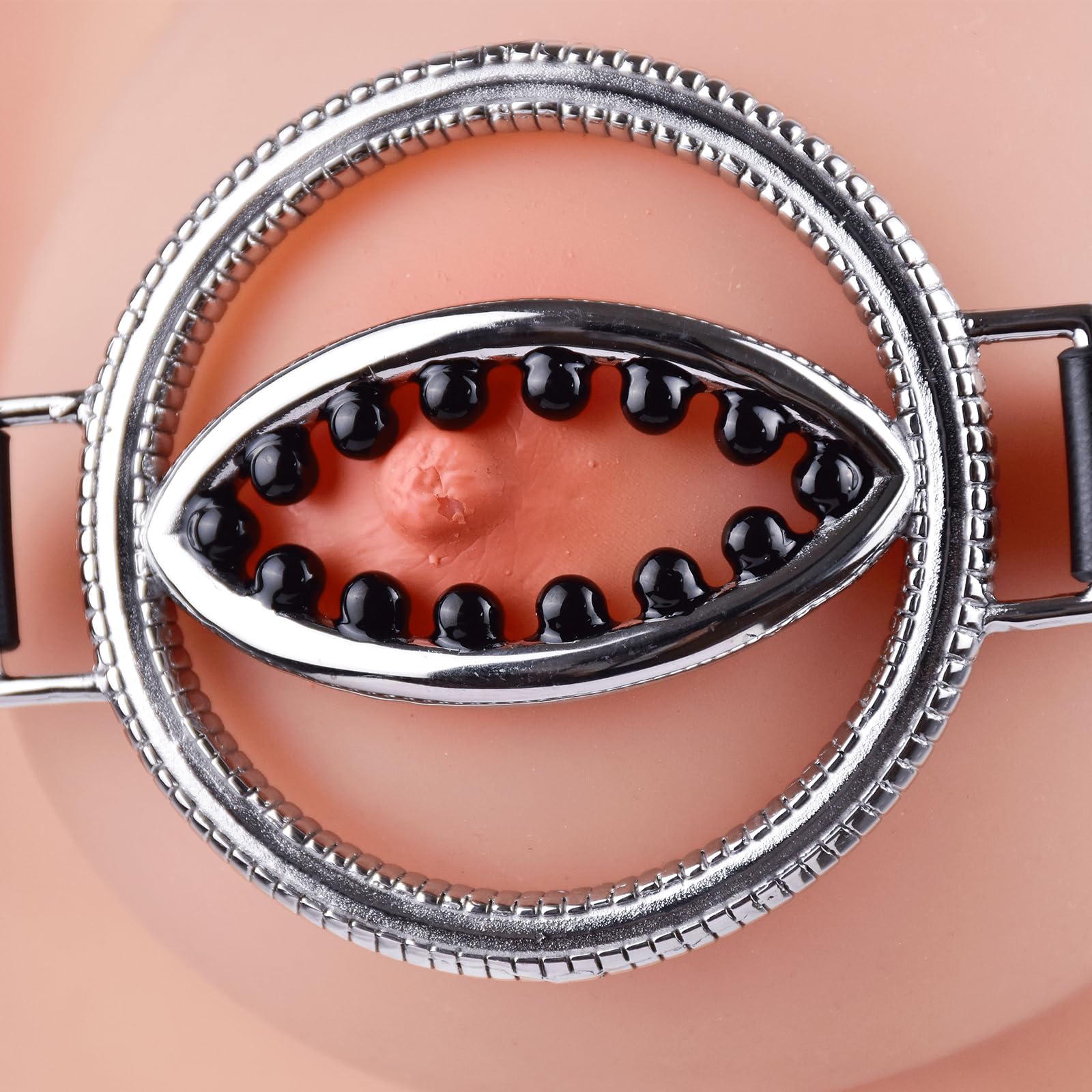 Nippelklemmen aus Leder & Edelstahl – BDSM Bondage Set für Extrem Sex – Verstellbare Nippelschmuck & Bruststimulatoren – Erotisches Sextoy für Sissy Fantasien