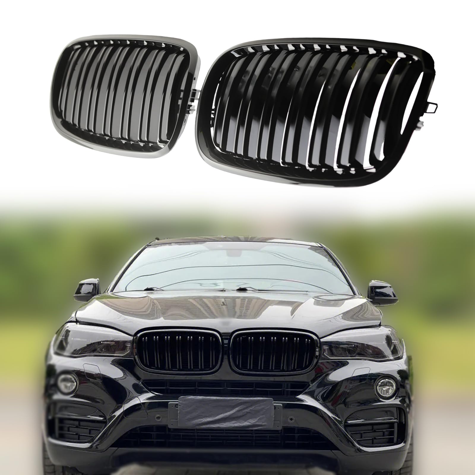 Amazon | JUEDIMA フロントキドニーグリルグリル BMW X5 X6 E70 E71  
