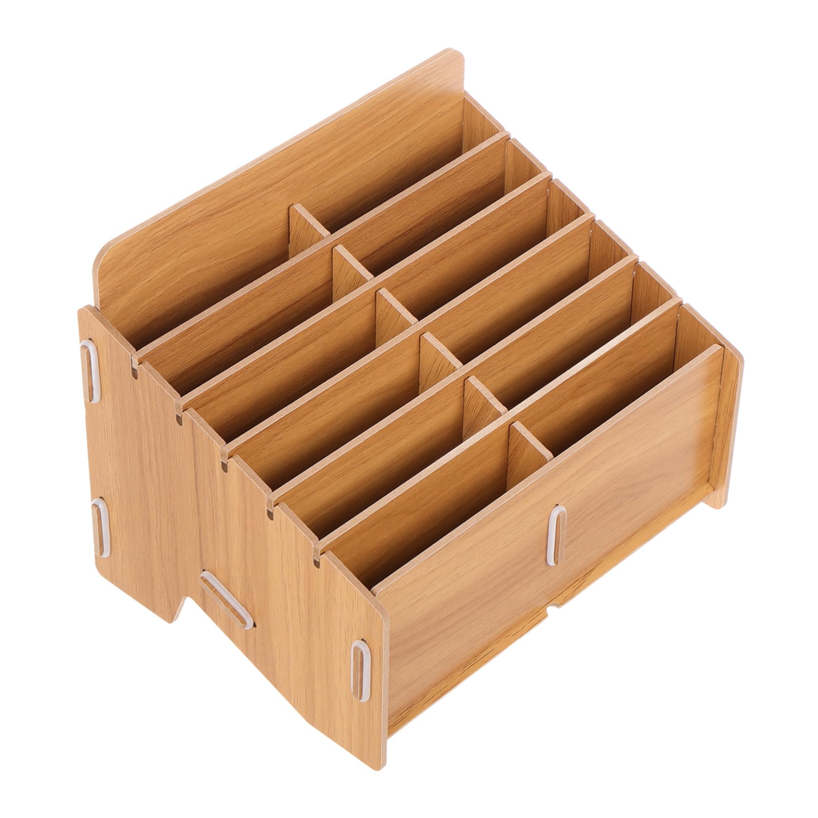 Rangement notes en bois 12 cases pour tri de bureau et tickets de caisse