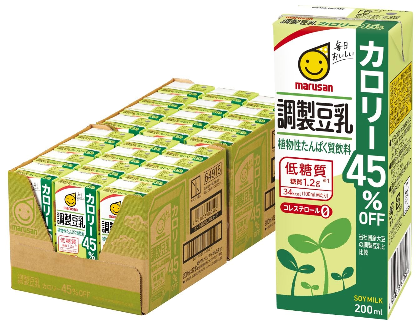 【プライムデー】【30%OFF+10%OFF】【1,174円（定期便1,109円）】 マルサン 調製豆乳 カロリー45%オフ 200ml×24本