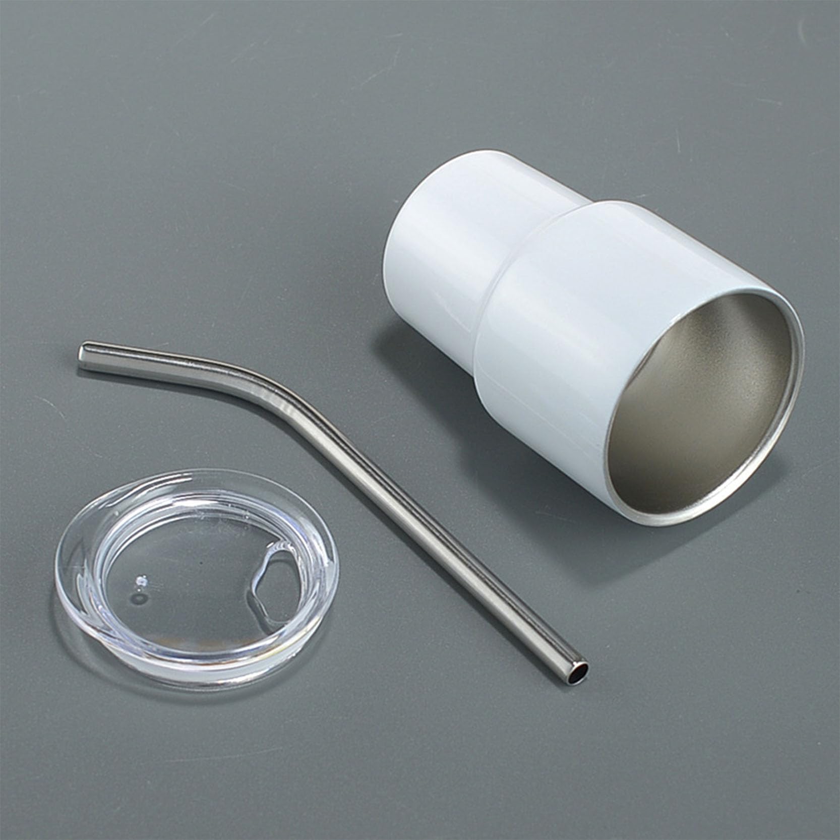 Paquet de 6 Verres à Shot avec Couvercle et Paille, Mini Verres à Shot à Double paroi par Sublimation de 2 oz, Petits gobelets en Acier Inoxydable,Orange-2oz