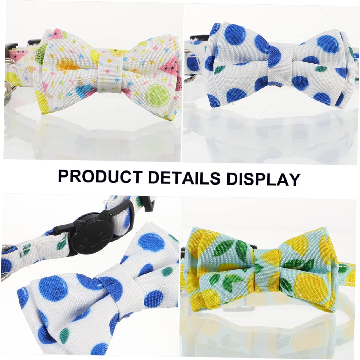BESPORTBLE 9pezzi Collare Per Gatti e Cani Con Motivo Frutta Fiocco e Campanella Collare Tela Resistente Accessori Per Animali Domestici Colorati e Divertenti