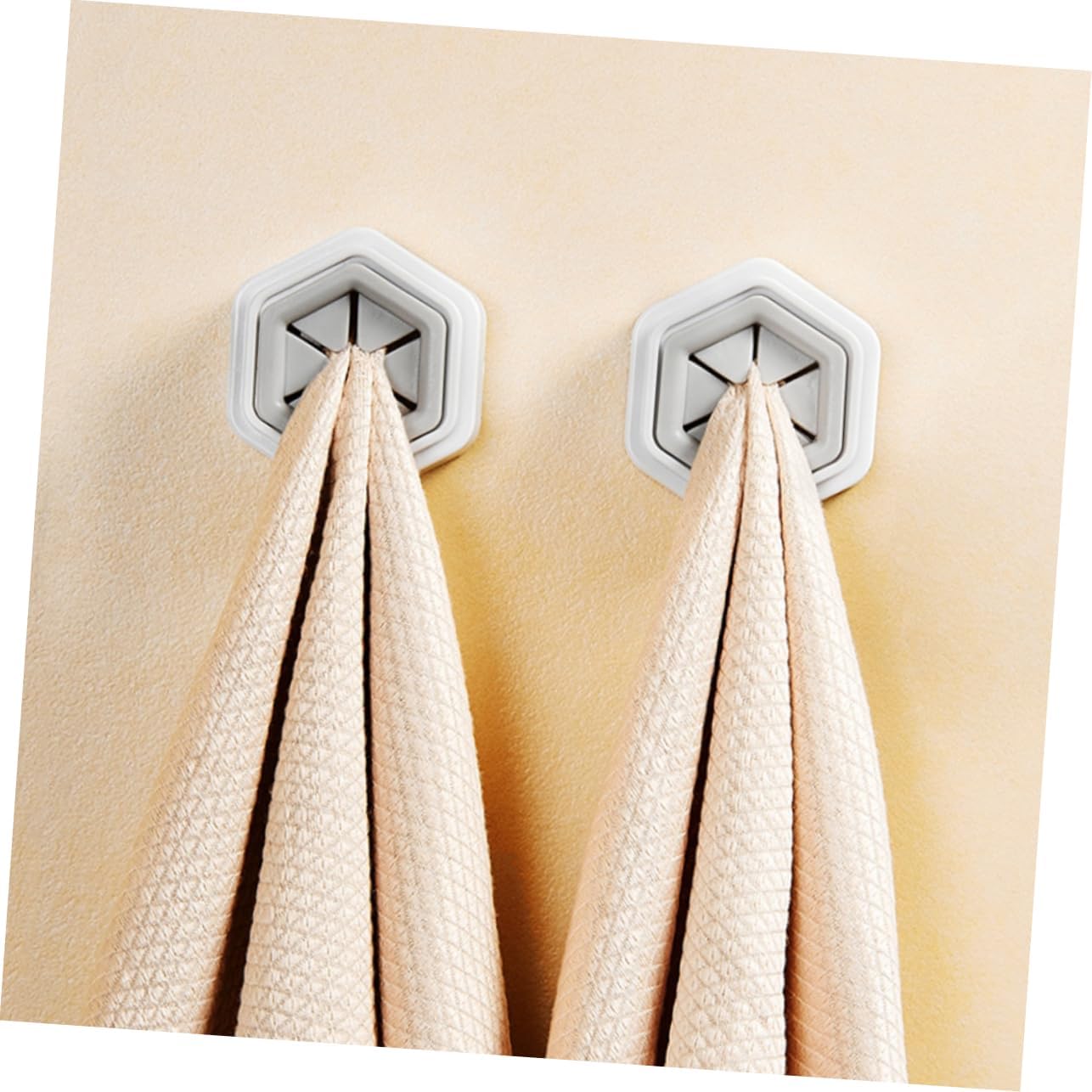 PRETYZOOM 5sets Self Adhesive Towel Hooks for Bathroom and Kitchen Wall Mount Hand Towel Holders No Drilling Required Sturdy Design for Easy Installation and Versatile Use 4pcs*5