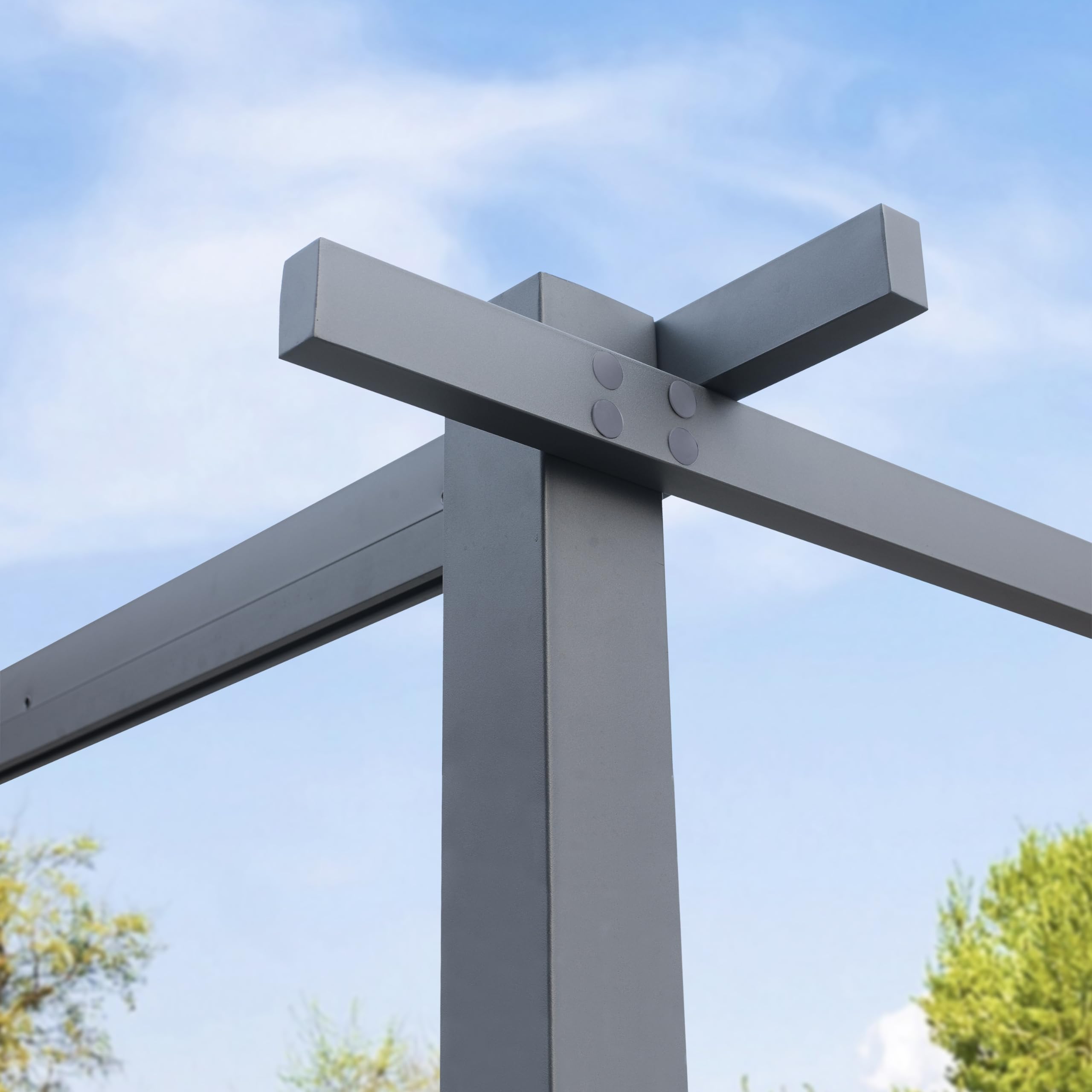 PRIMEYARD Pergola 3x4 m pavillon avec Toit rétractable Gris - Construction en Acier