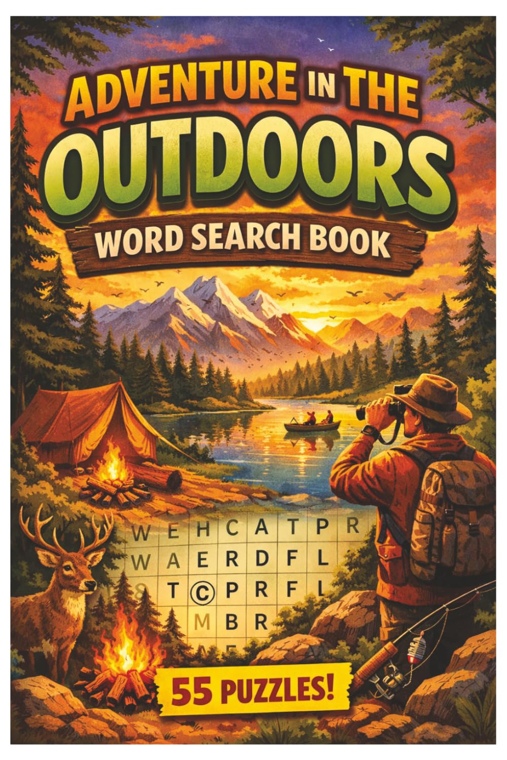 Adventure In The Outdoors Word Search Book: 55 Nature, Camping, Hiking & Adventure-Themed Puzzles for Relaxation and Fun