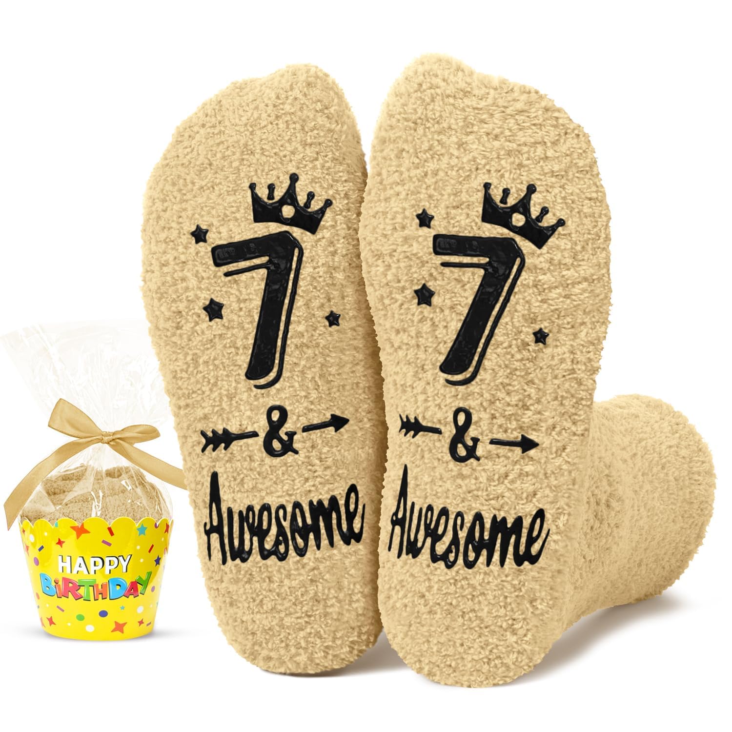 HAPPYPOP Birthday Gifts for Kids - Fuzzy Birthday Socks for Tween Boys Girls, Presents for 5-12 Year Old Kids