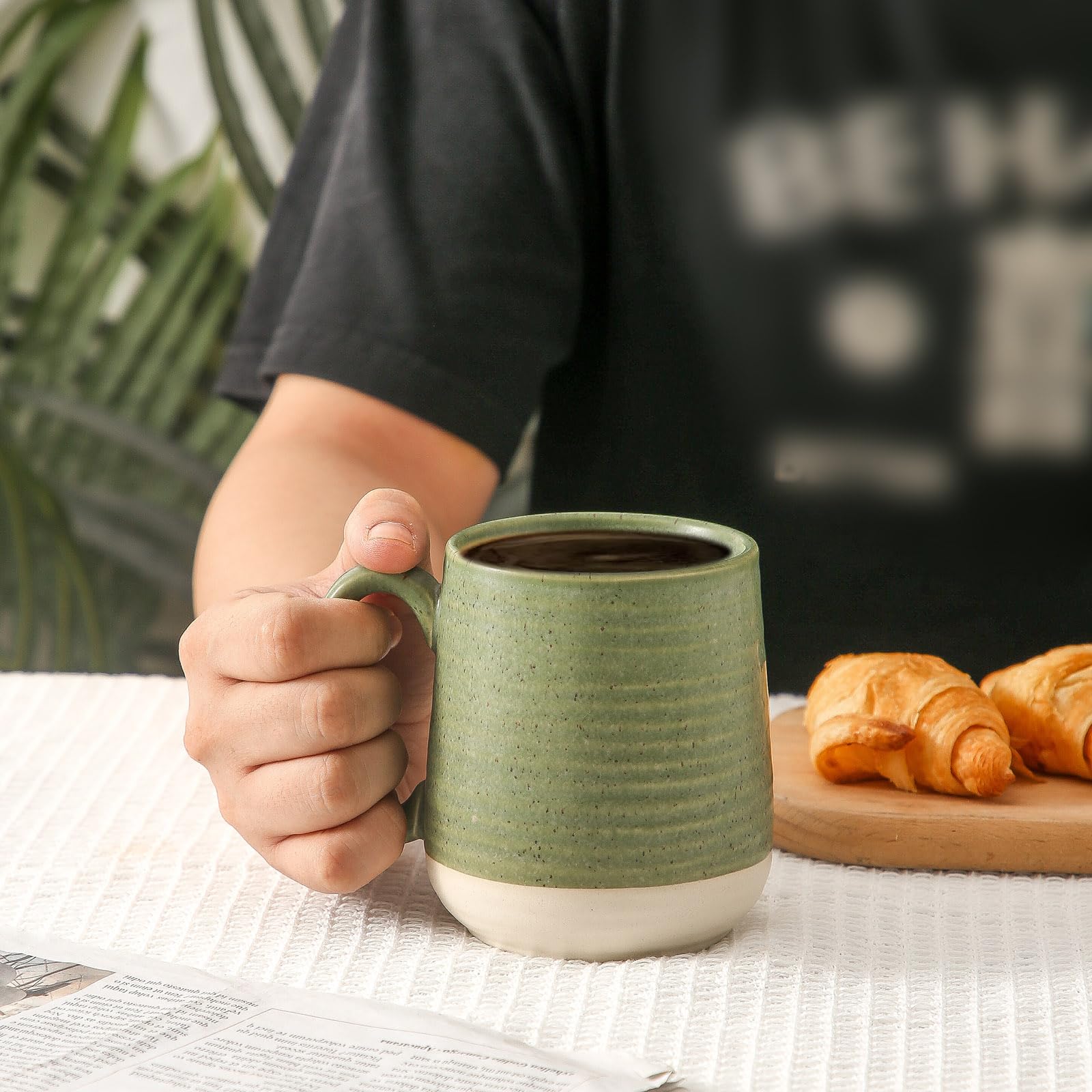 KYBSCZ Lot De 4 Tasses à Café En Céramique De 300 Ml Avec Poignée - Tasses à Cappuccino Amusantes - Passe Au Lave-vaisselle