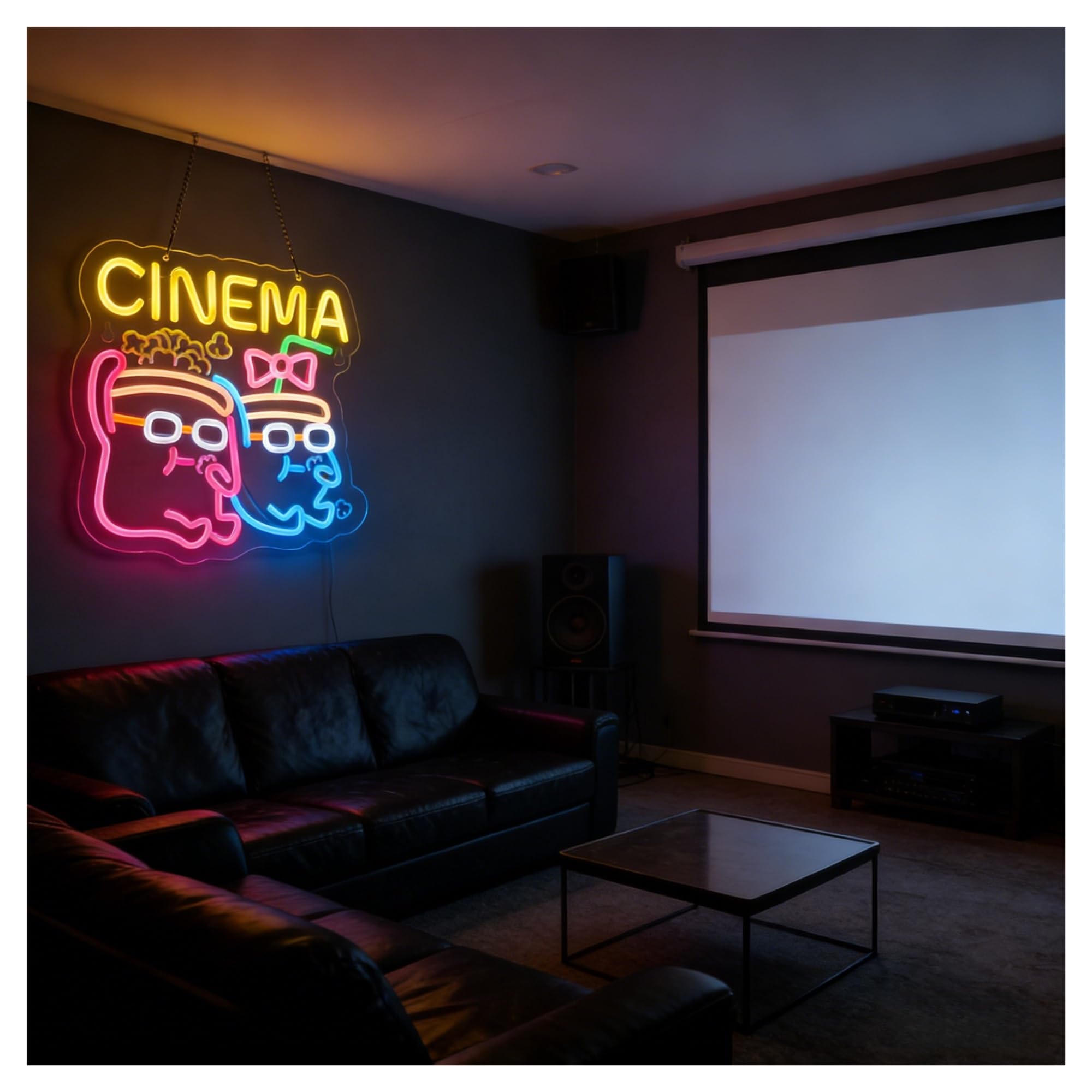 XENITE Luci al Neon Da Parete Luce LED Dimmerabile USB Per Insegna Al Neon Cinemaper Decorazioni Commerciali E Home Theater Per Film, Camera Da Letto 33X32cm