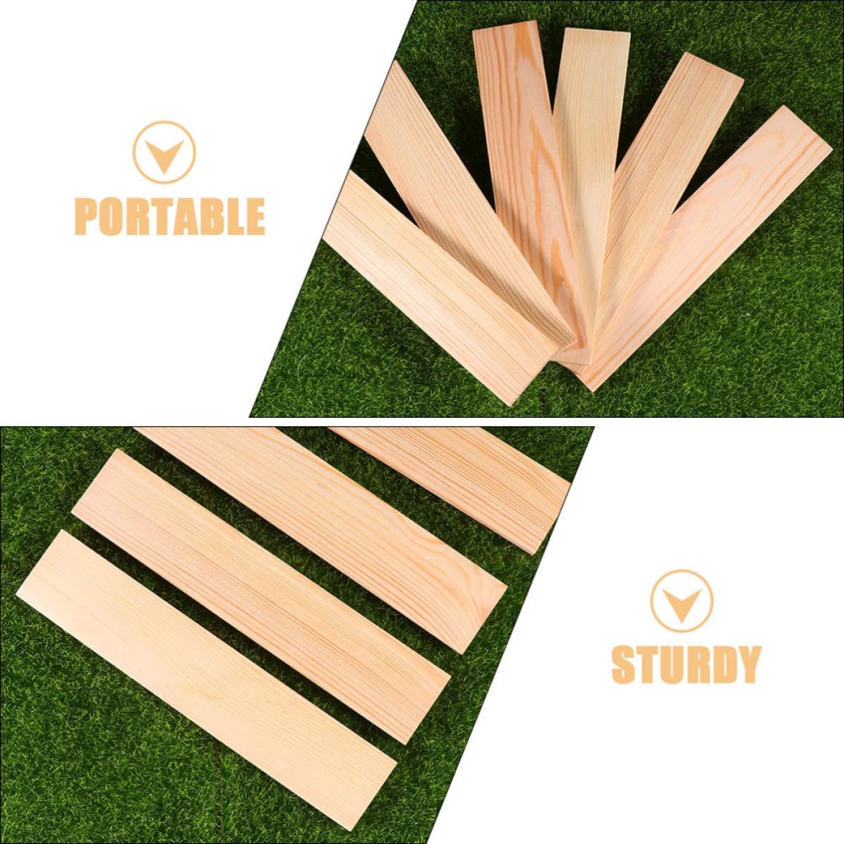 Rectangular Wood Block Set, 10 Piece PP Boards for Craft Home Decor