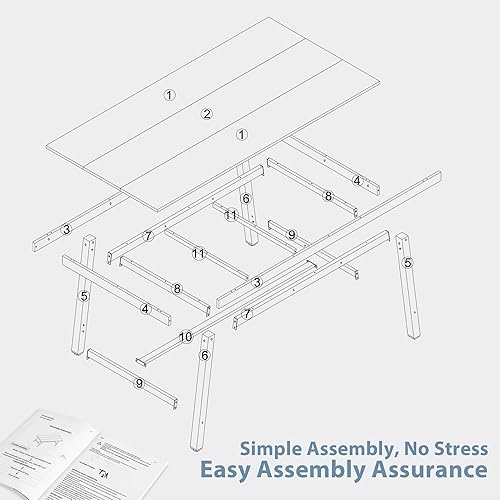 Miniatura 7 de IDEALHOUSE Mesa de comedor rústica para 6-8 personas, mesa de cocina rectangular de 78.7 pulgadas de largo, mesas de cocina de madera industrial con