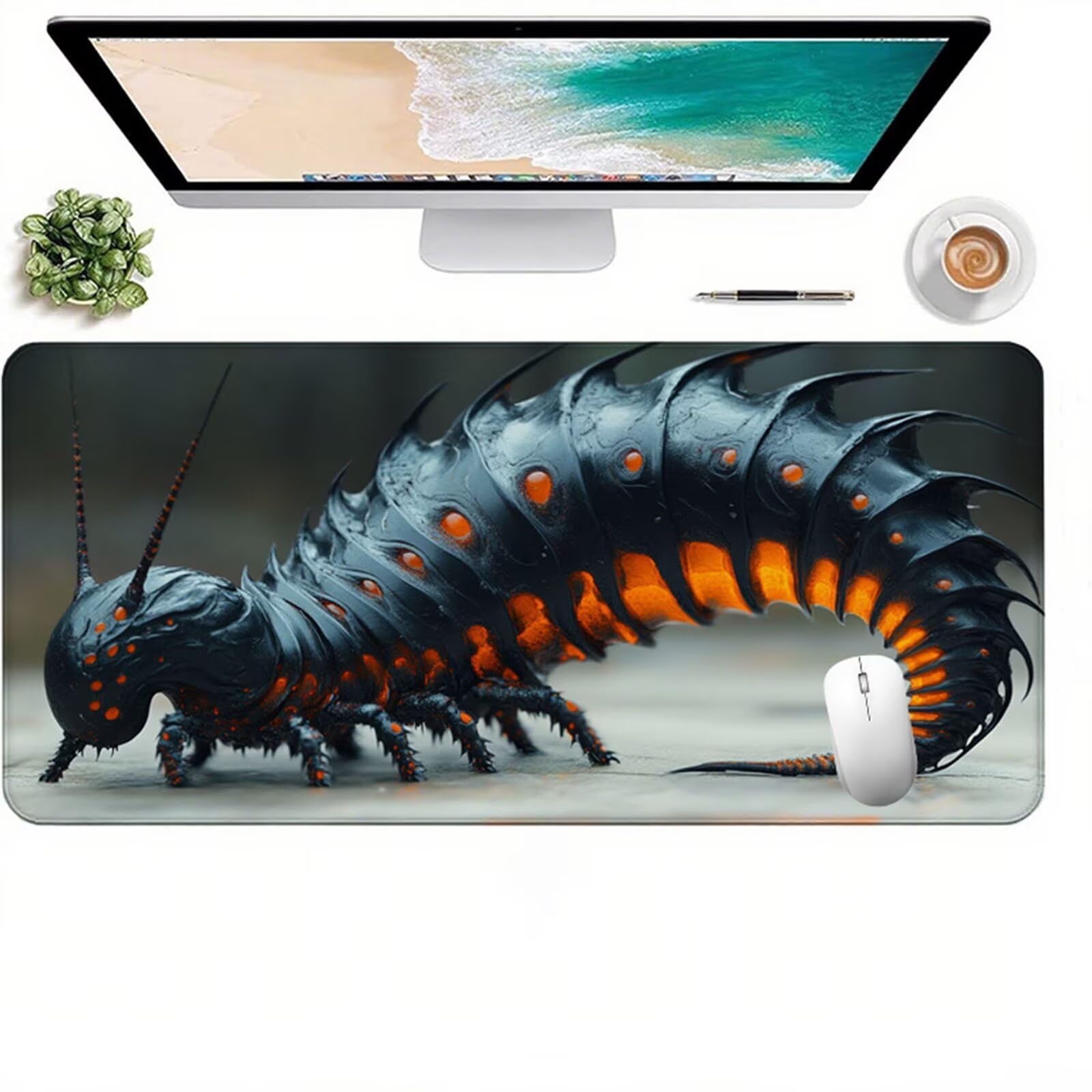 Czarna podkładka pod mysz dla graczy XXL 1400 x 600 x 3 mm, pod ręką biurko zwierzę z antypoślizgową i wodoodporną gumową podkładką pod mysz, gładka powierzchnia poprawia precyzję i szybkość D1-547