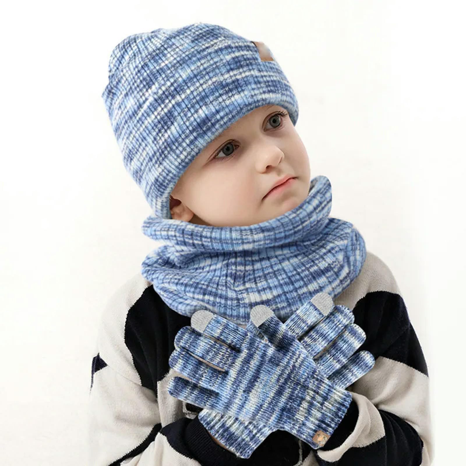Zonto Wintermütze Schal Handschuh-Sets 3-In-1-Winter-Kinderhut Und Schal-Set Für Mädchen Und Jungen Warme Schal-Set Im Freien Im Freien Warme Kinder-Kinder-Set