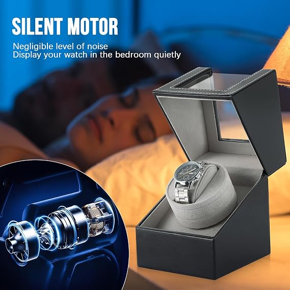 Single Watch Winder for Automatic Watches, Watch Display Case