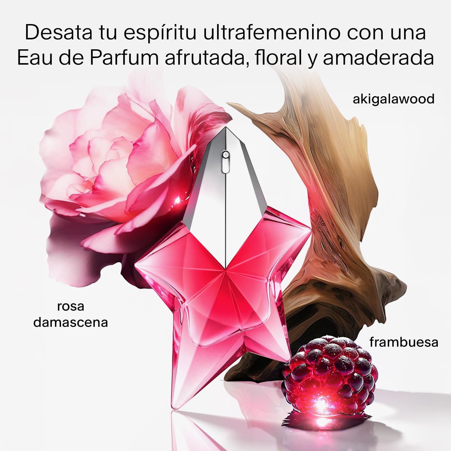 MUGLER ANGEL NOVA Eau de Parfum Recargable, Perfume de Mujer, Fragancia Amaderada, Floral y Afrutada, 100 ml