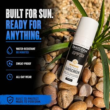Saniderm - Mineral Tattoo Sunscreen SPF 33 UVA/UVB Protection - 50 mL | Includes SPF 33, Non-Nano Zinc Oxide, UVA/UVB Protection and Lightweight Sunscreen for Healed Tattoo Skin Daily.