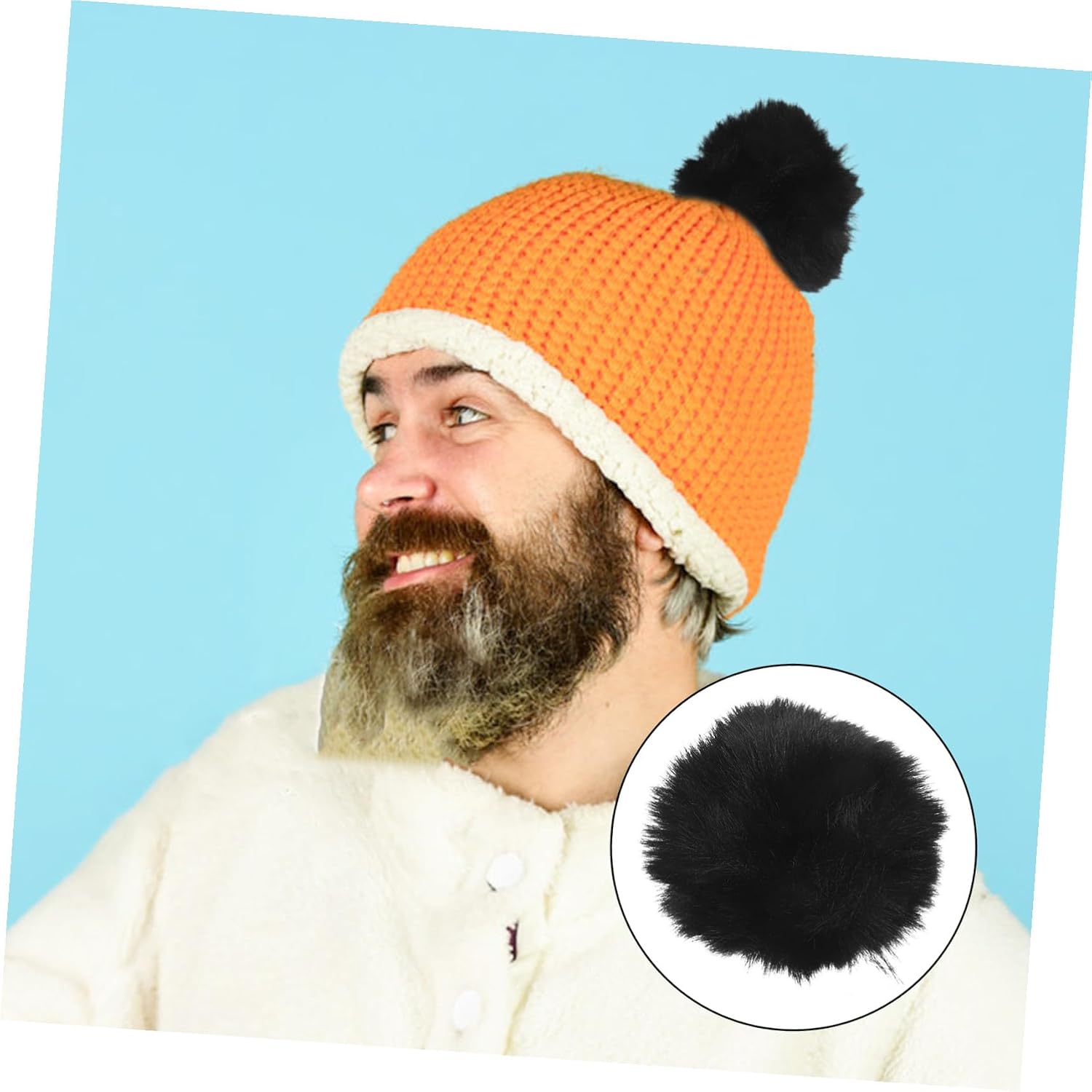 Beatifufu 40pcs Mini Black Faux Fur Pompoms Soft Fluffy Craft Balls for DIY Pendant Decor for Hats Scarves Gloves Bags and Keychains Stable Shape and Versatile Crafting Accessories