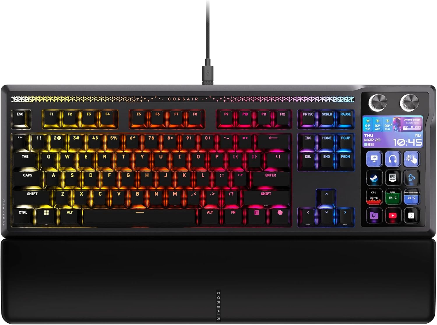 Galleon 100 SD RGB Mechanical Wired Gaming Keyboard – Black | QWERTY US, Stream Deck-Integrated, Pre-Lubed MLX Pulse Thocky Switches, SOCD Flashtap, Hotswappable, PBT Double-Shot, 8000Hz