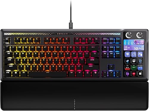 Corsair Galleon 100 SD RGB Mechanical Wired Gaming Keyboard – QWERTY US, Stream Deck-Integrated, Pre-Lubed MLX Pulse Thocky Hotswappable PBT Double-Shot Switches, FlashTap SOCD, 8,000Hz – Black