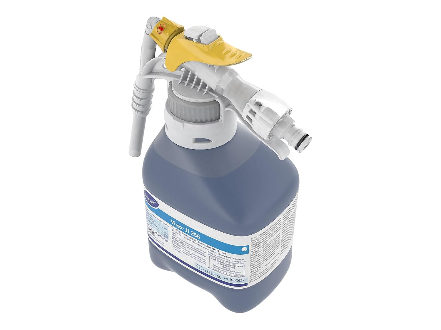VIREX Diversey II 256 3062637 Liquid Disinfectant Cleaner and Deodorant, Hospital Grade Floor Cleaner with Mint Scent, Ready-to-Dispense (RTD) Concentrate, 1.5-Liter