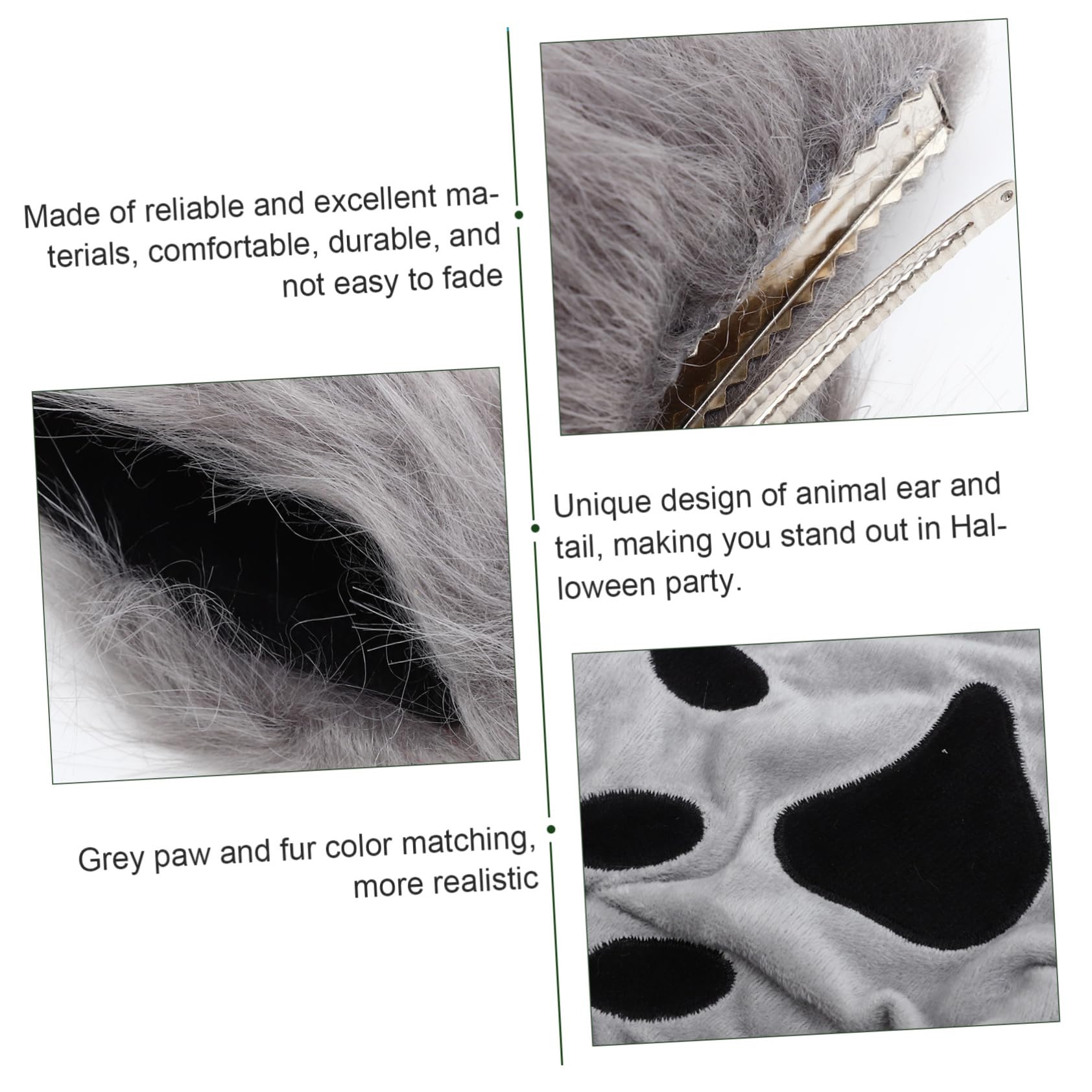 UKCOCO Garras de Felino Diadema de Orejas Falsas y Guantes para Accesorios de Cosplay para Cosplay