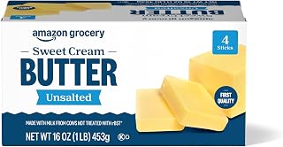 Happy Belly Unsalted Sweet Cream Butter, 16 oz (4 Sticks) - No Salt Added, Churned from Pasteurized Cream for Baking