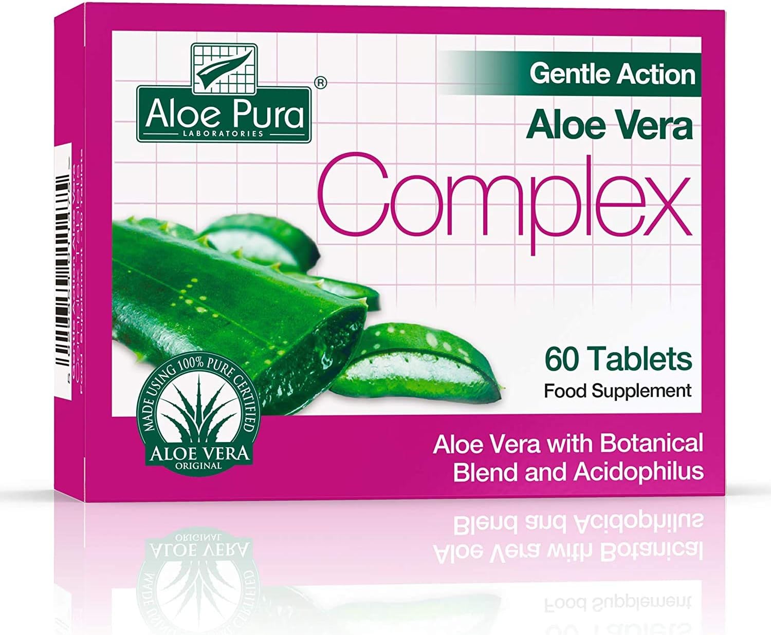 Aloe Pura Gentle Action Aloe Vera Complex 60 Tablets (Pack of 2)