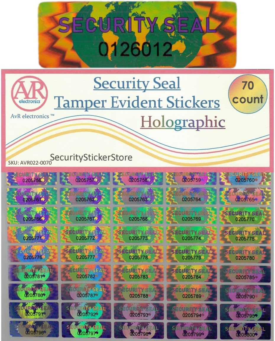 70 Hologram Tamper Evident, Tamper Proof Stickers. Security