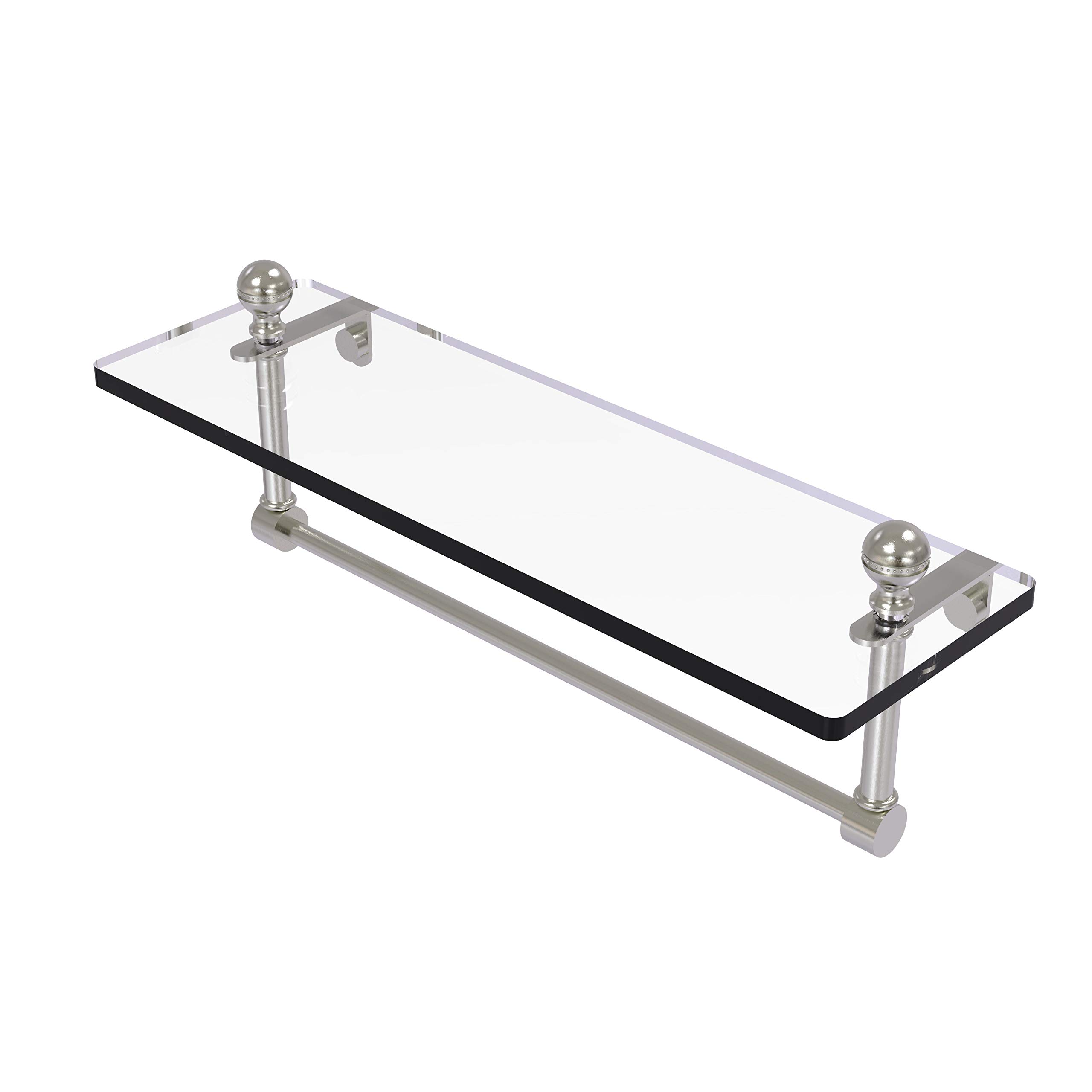 Allied Brass MA-1/16TB-SN 16-Inch Single Shelf with Towel Bar, Satin Nickel