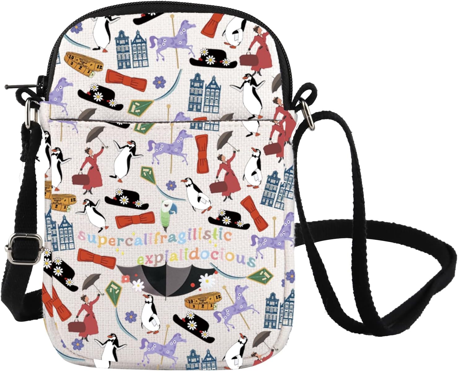 Movie Inspire Crossbody Bag Supercalifragilistic Umbrella Shoulder Musical Movie Messenger Bag