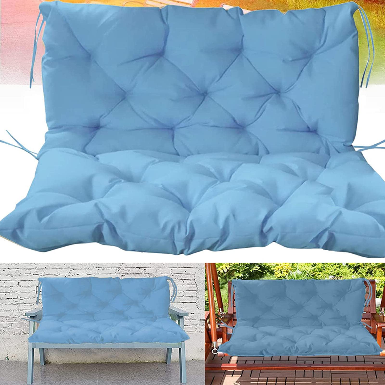 Cojines de columpio impermeables de 3 plazas con respaldo para jardin