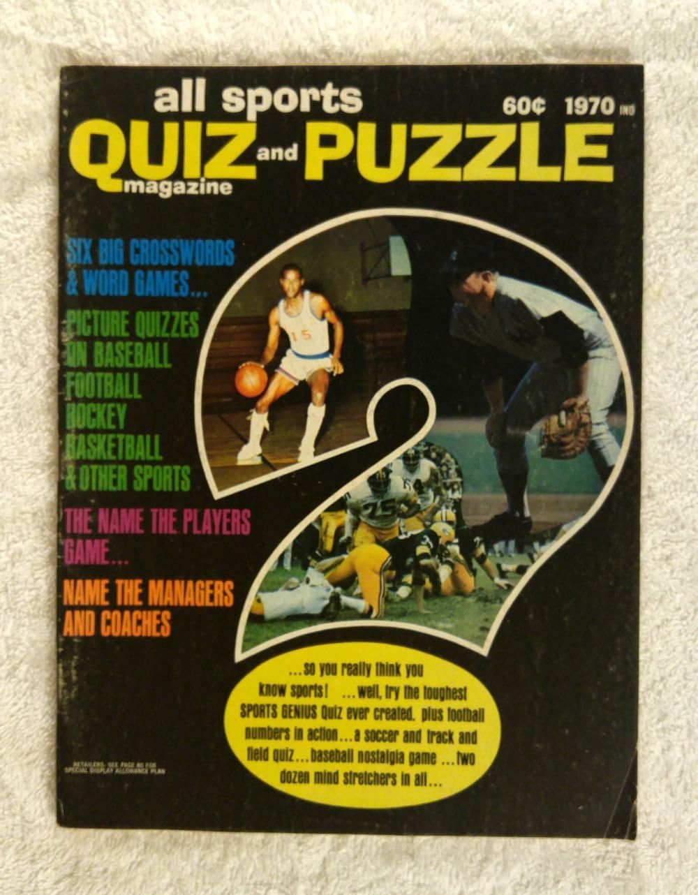 All Sports Quiz & Puzzle Magazine 1970 Clean & Unmarked at Amazon's Sports Collectibles Store