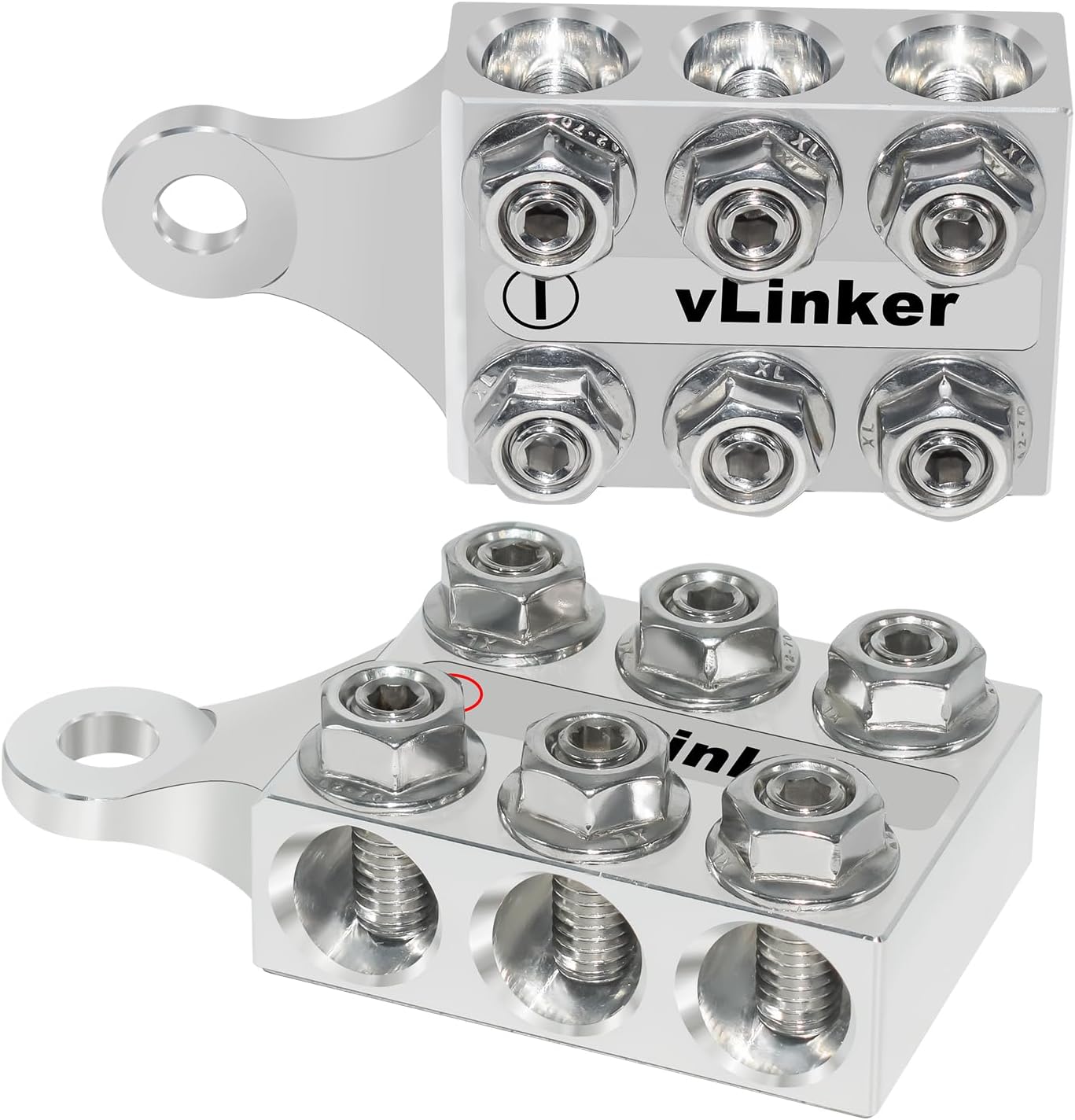Battery Terminal Connectors,12-Way Post Terminal Distribution Block Bus Bar, 8AWG up to 4/0(XL) AWG Gauge, for Lithium or AGM Lead Acid Battery with Bolt Down Ends or Threaded Studs, M8 or 5/16”-18