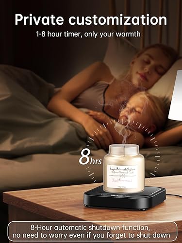 Miniatura 5 de Calentador de tazas  Calentador de taza de café de 40 W para escritorio con apagado automático, calentador de velas eléctrico inteligente con 4