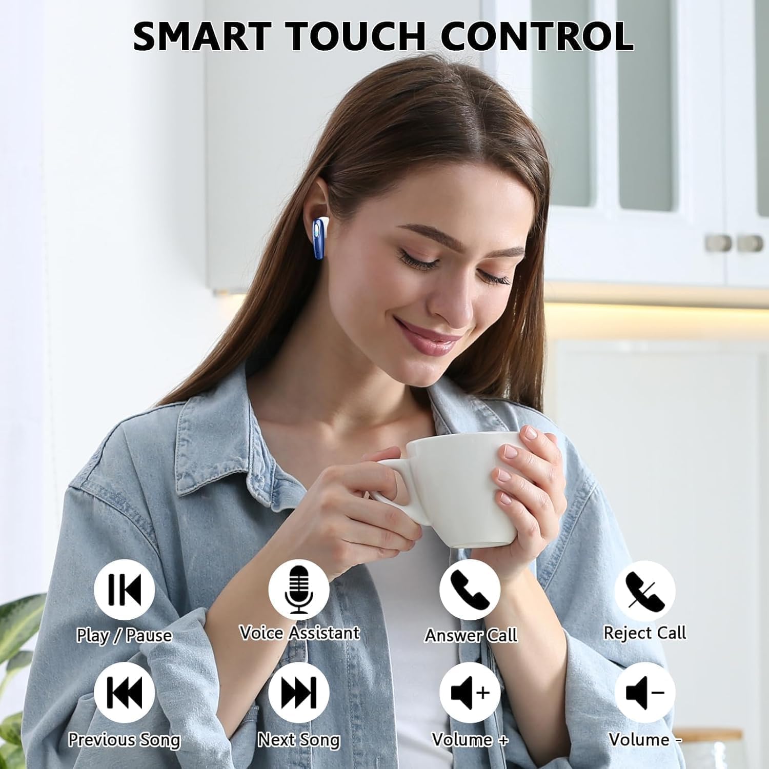 Bluetooth-Kopfhörer, 2026 Bluetooth 5.3 Kopfhörer mit Stereo 3D Immersiv, kabellose Kopfhörer Geräuschunterdrückung mit 4 ENC Mic, 40 Stunden kabellose Kopfhörer LED Display, IP7 wasserdicht Bluetooth