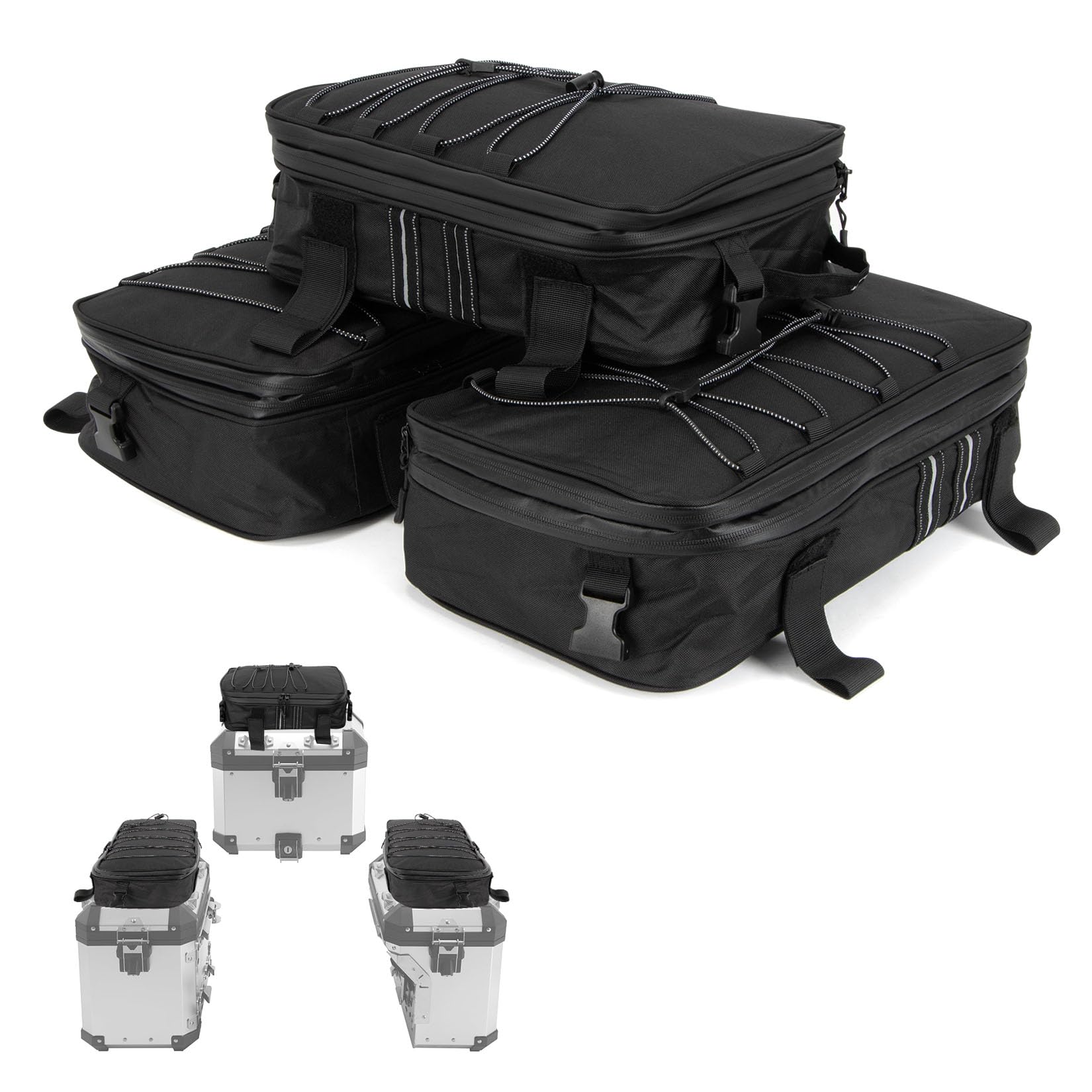 PSLER Motorrad-Hecktaschen für R1250GS R1200GS, Gepäckträgertaschen für Adventure 2013-2017, Seitentasche für F 650 GS 700 GS, Multifunktionale wasserdichte Hecktasche,EIN Set