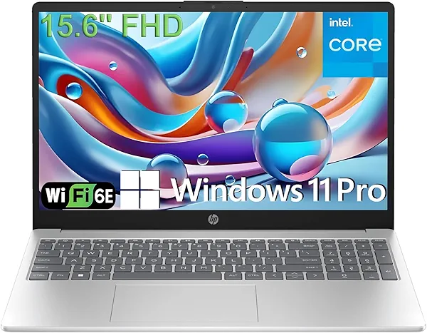 HP 15.6" Laptop Computer for College Student Home Study, Intel Processor (Beat i3-1115G4), 16GB DDR4 RAM, 256GB PCIe SSD, FHD, WiFi 6E, BT 5.3, Type-C, HDMI, Webcam, Numeric Keypad, Windows 11 Pro