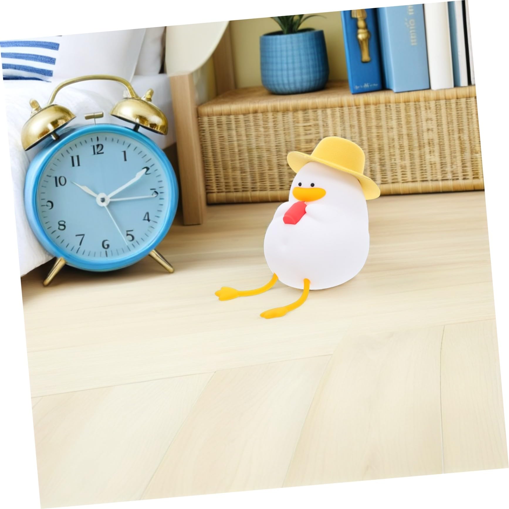 Holibanna Lámpara de Noche para Dormitorio Luz Decorativa de Noche Forma de Pato para Bebés y Niños Iluminación Suave, Diseño Portátil y Material de Silicona Segura Guardería