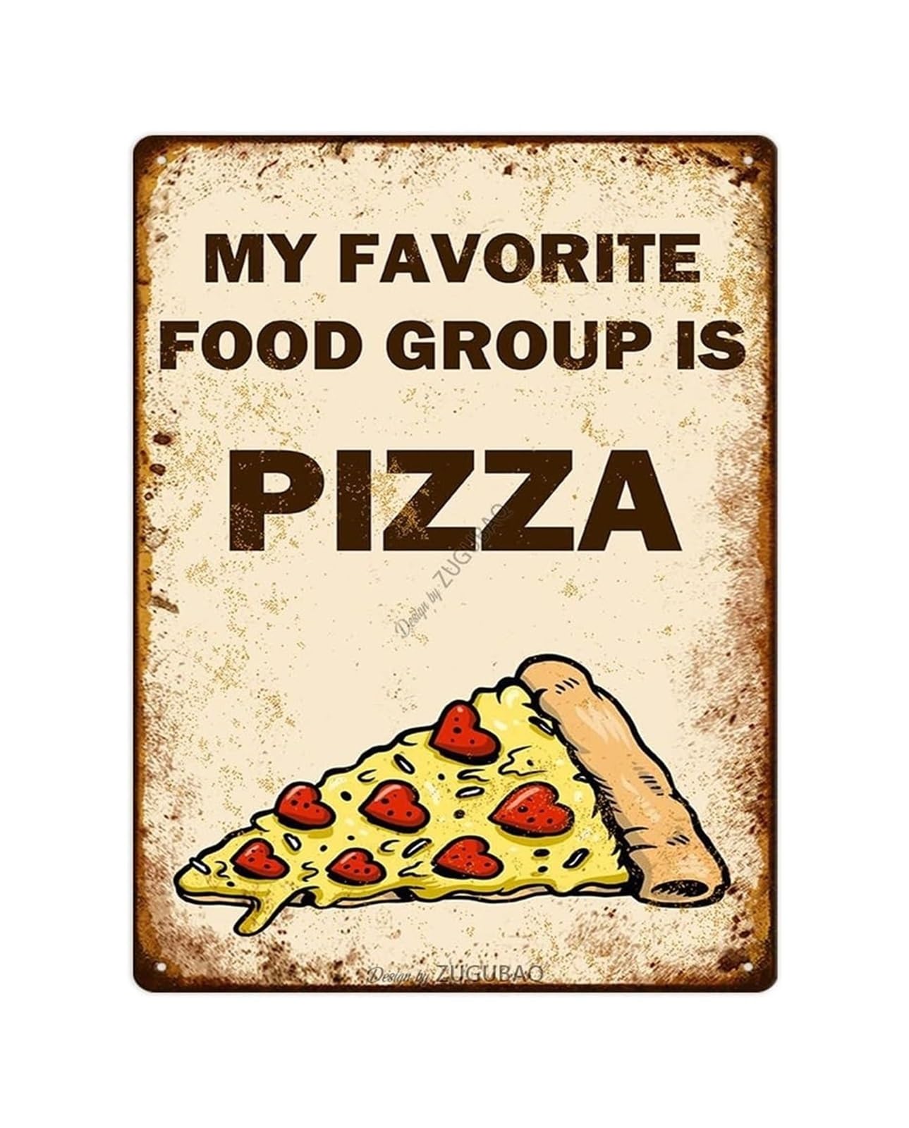 CBQZCHWDKT Pizza Party Metal Tin Sign Vintage Funny Wall Decor for Game Room Man Cave Basement Kitchen Bar 8 X 12 inch