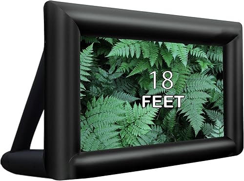 Pantalla de proyector de película inflable de 18 pies, pantalla de proyector para exteriores, proyección delanteratrasera, incluye soplador,