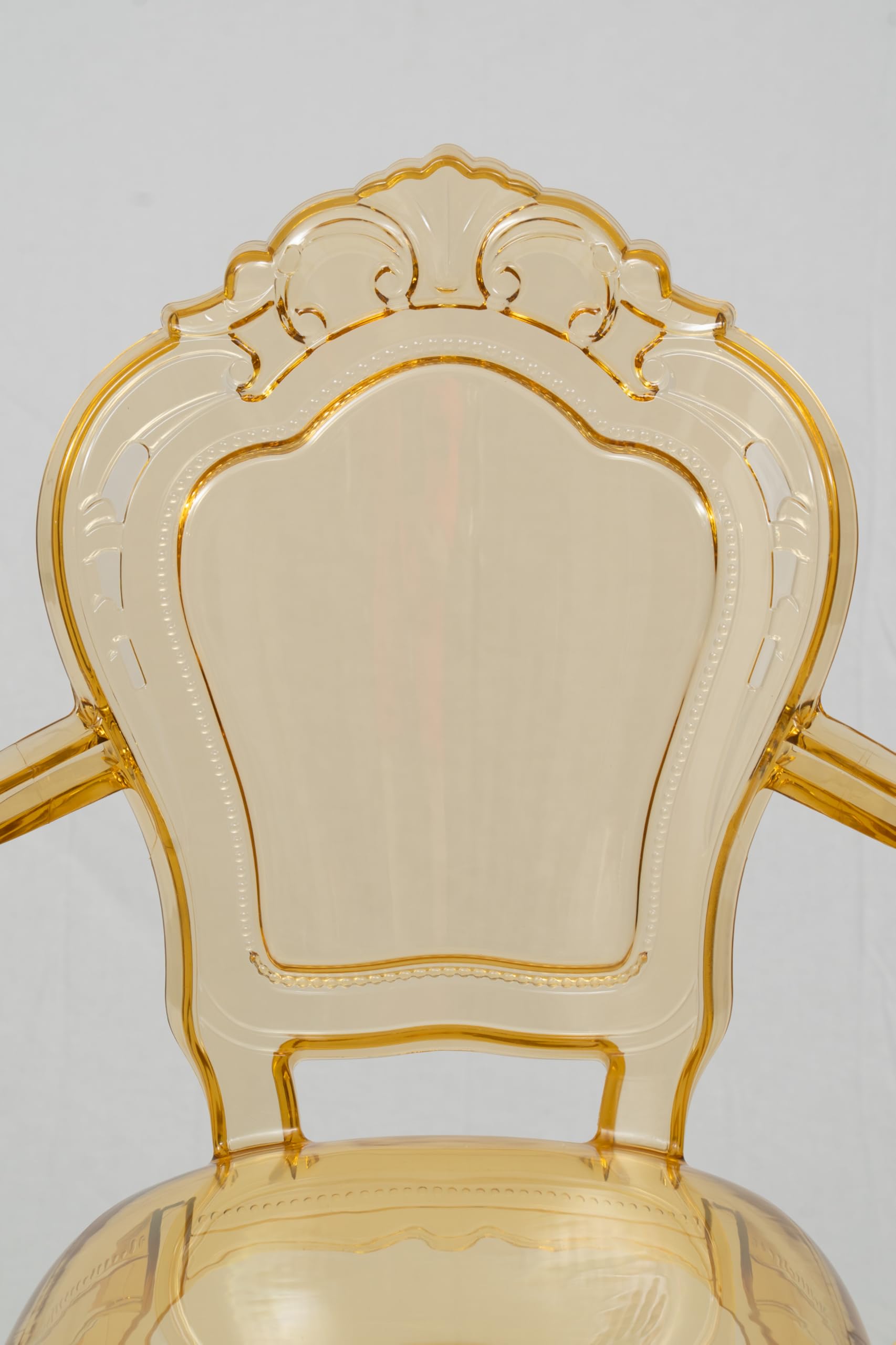 Biscottini Sedie in Policarbonato - Sedia con Braccioli Cucina Soggiorno 53x49x97,5 cm - Poltrone Barocche Sala da Pranzo Camera da Letto - Poltrona in Plastica da Esterno Moderna Matrimonio Cerimonie