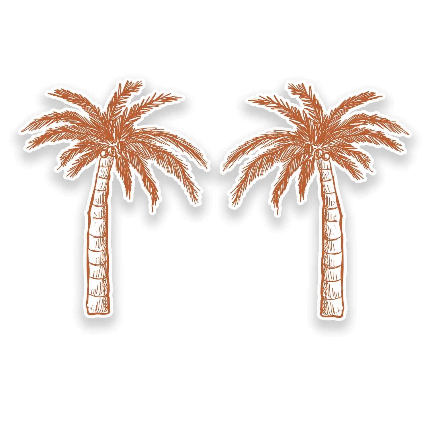 Destinationvinyl Multi 2 X 10Cm Palm Tree Vinyl Sticker Laptop Campervan Car Surf Surfer Beach #9576 (8Cm Wide X 10Cm Tall)