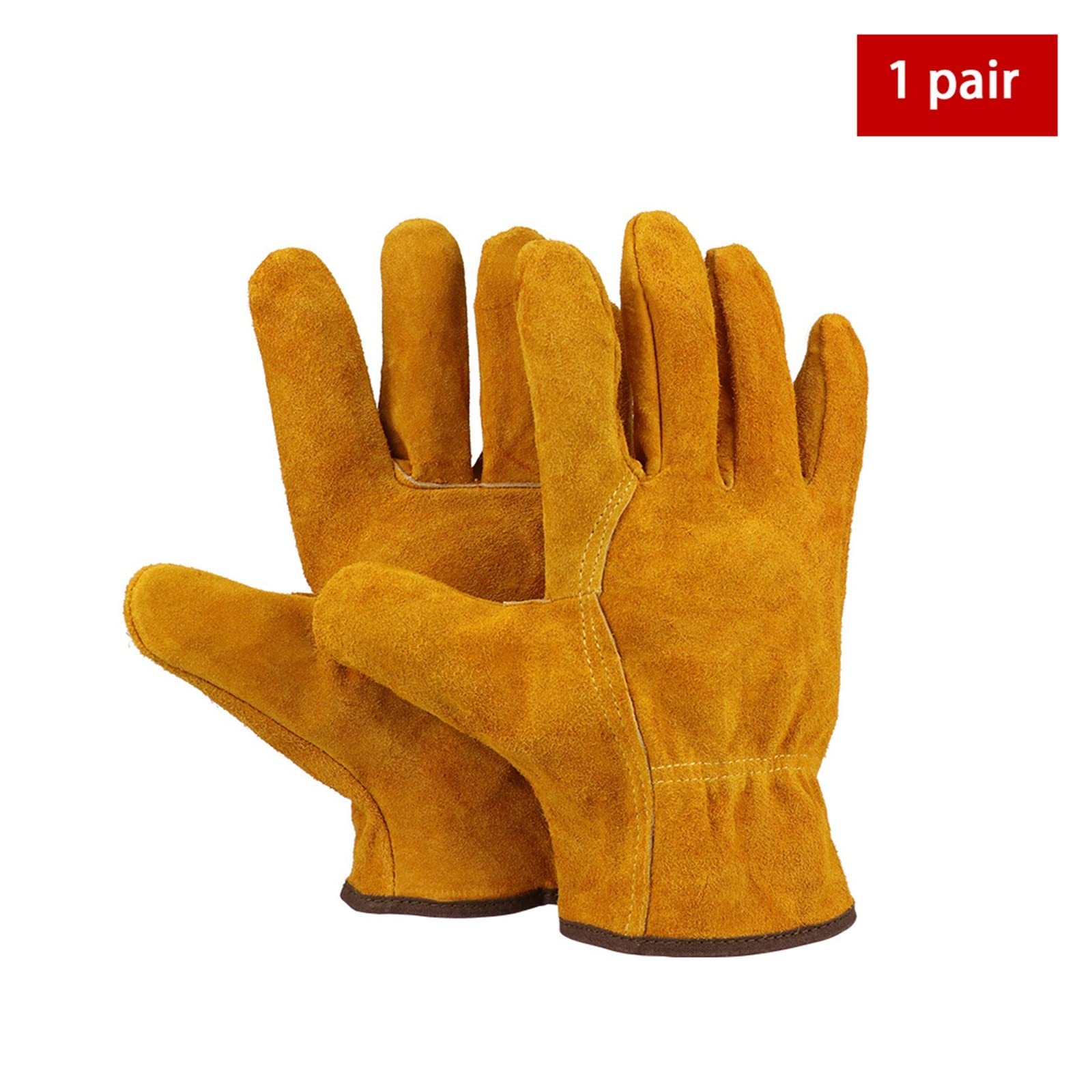 Combinaison de soudage en cuir Gants de travail gants de soudure en cuir ignifuges gants de sécurité anti-chauffage for soudage gants de protection en métal for le soudage Résistant à la chaleur et ig
