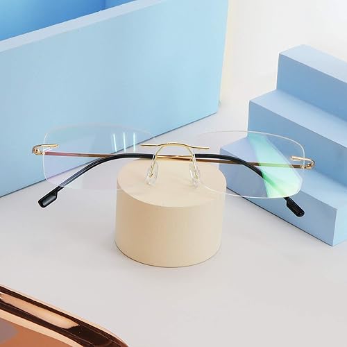 Miniatura 5 de LifeArt Lentes con filtro de luz azul, anteojos de lectura para computadora, antirayos azules, reducen la fatiga ocular, marco sin montura con