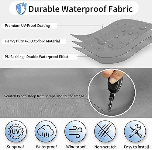 Vista 30 de OutdoorLines Juego de 4 fundas impermeables para neumáticos para exteriores, a prueba de rayos UV, resistente al viento, protector de neumáticos