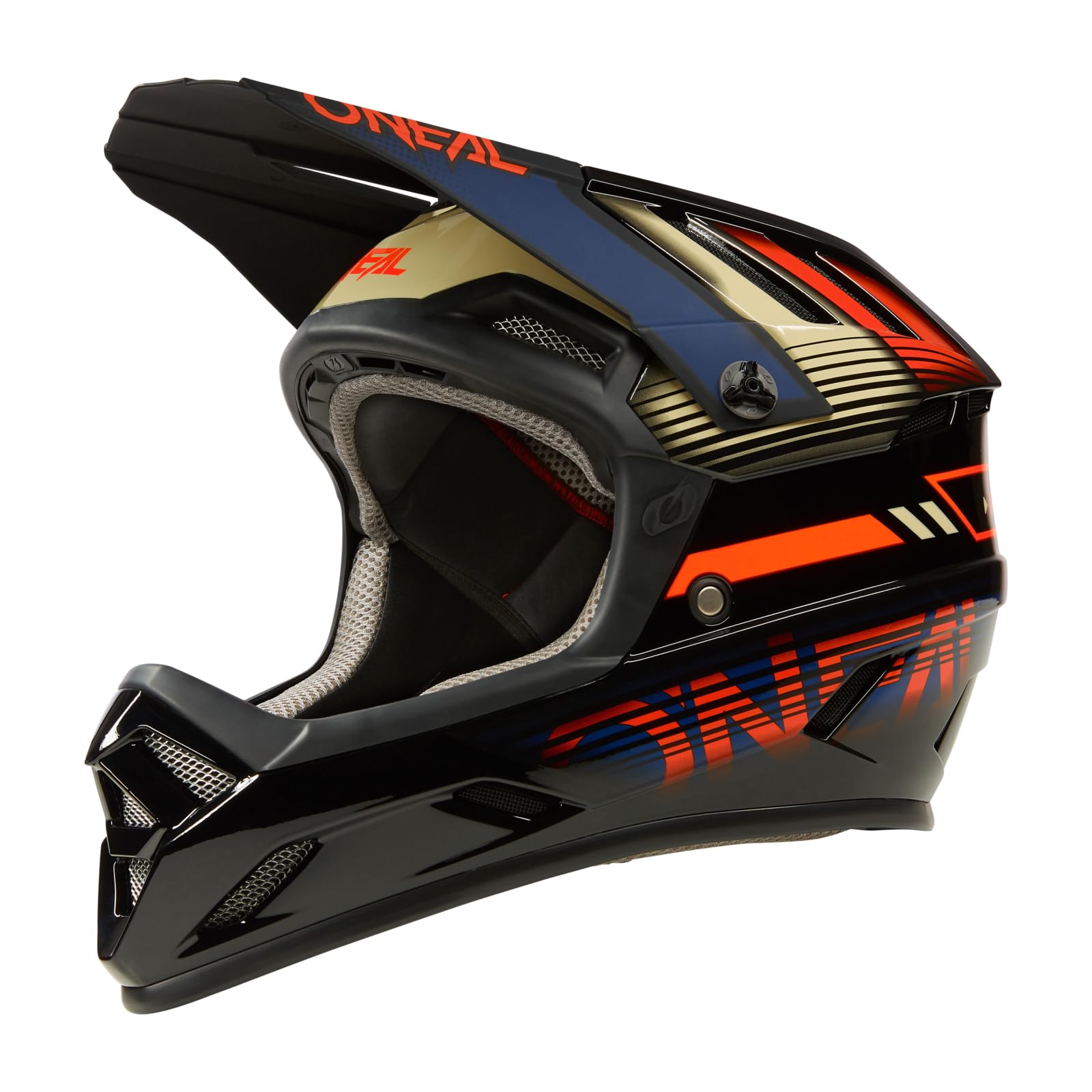 O'NEAL | Casco de bicicleta de montaña | MTB Downhill | Aberturas de ventilación para flujo de aire y refrigeración, carcasa exterior de ABS | Casco Backflipse | Adulto | Naranja Azul | Talla M