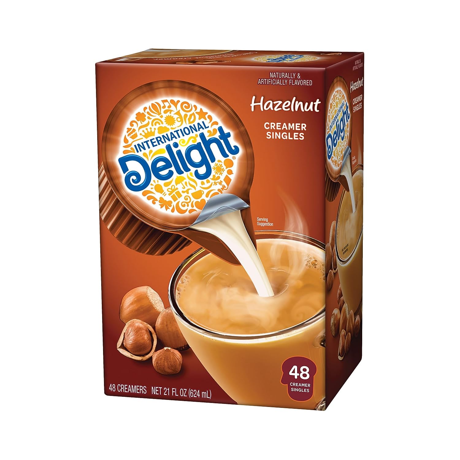 Hazelnut Non-Dairy Creamer Cups, International Delight, 48 Single Serve Coffee Creamer Cups