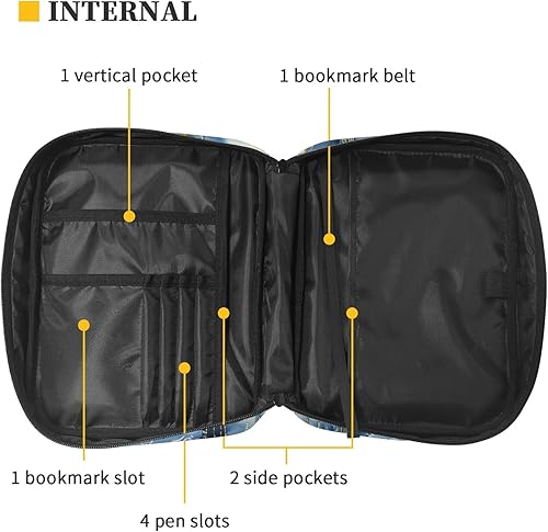 Miniatura 7 de Boatee Funda de Biblia floral colorida, estuche de transporte para libros con asa y bolsillo con cremallera, fundas para libros de la Biblia