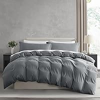 Vista 84 de Nestl Juego de funda de edredón suave de doble cepillado y cierre de botones, juego de 3 piezas: 1 funda de edredón 104 x 98 pulgadas y 2 fundas